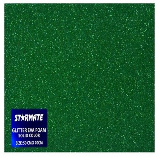[STR-GL-CART023] FOAMY C/ESCARCHA 50X70CM VERDE