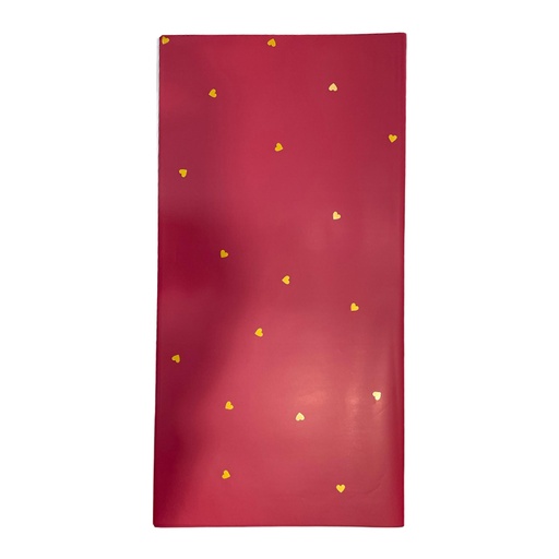 [HQ-WR-4210] PAPEL COREANO OUYA BITONO OPACO CORAZONES - ROJO 58x58CM