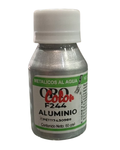 [F244-60] PINTURA METALICOS AL AGUA ALUMINIO 60ML