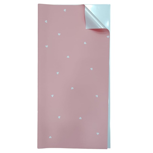 [HQ-WR-4211] PAPEL KOREANO OUYA BITONO OPACO CORAZONES ROSA COLONIAL