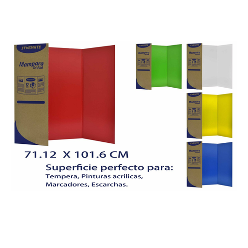 [MAMP-M] TABLERO TRIPTICO 28X40'' COL. SURTIDOS