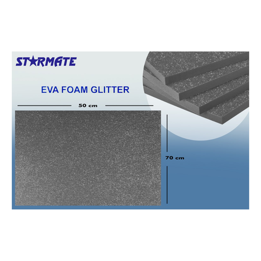 [STR-GL-CART021] FOAMY C/ESCARCHA 50X70CM GRIS