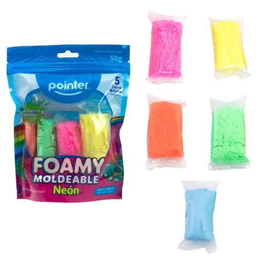 [SLC-5N-50G] FOAMY MOLDEABLE x 5 PZAS. (NEON)