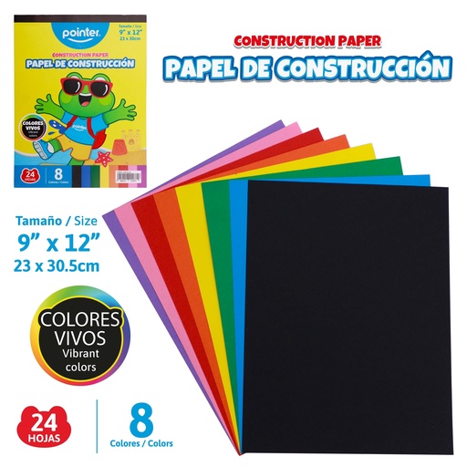 [CON-912-24] PAPEL DE CONSTRUCCION x 24 HOJAS