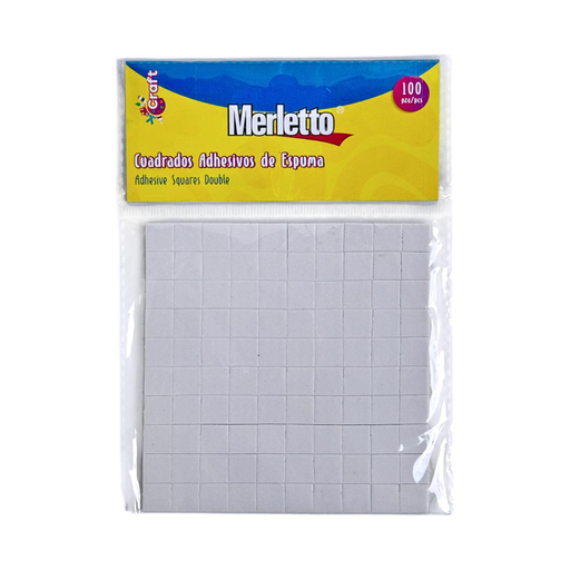 [785-7964275] SET DE CUADRADOS DE ESPUMA 100PZA 10x10x2mm BLANCO