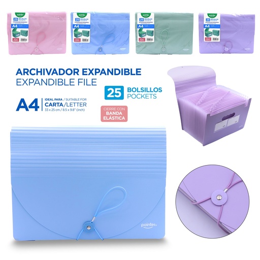 [FL2-2510] ARCHIVADOR EXPANDIBLE A4 25 BOLSILLOS
