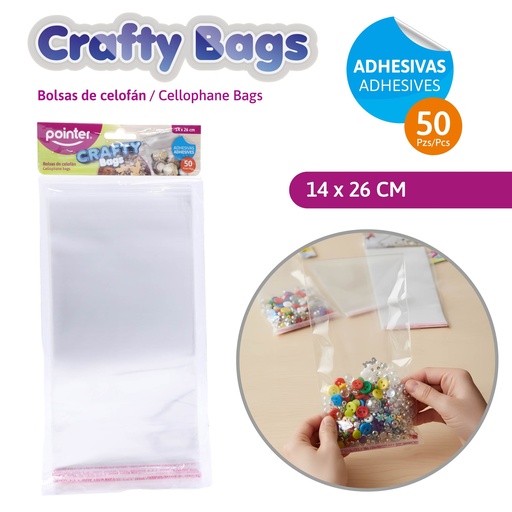 [OB-1426] BOLSAS DE CELOFAN ADHESIVAS 14x26cm