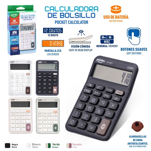 [CLP-2577] CALCULADORA DE BOLSILLO 12 DIGITOS