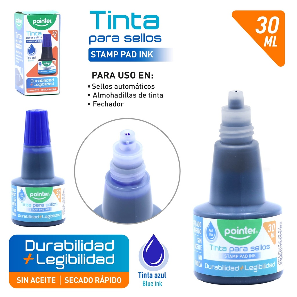 TINTA PARA ALMOHADILLA PARA SELLOS (AZUL)