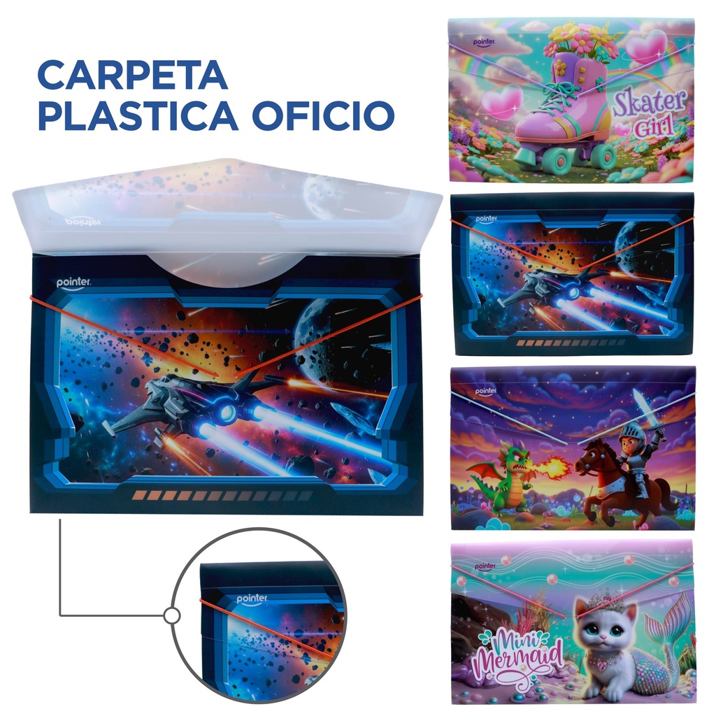 CARPETA PLASTICA OFICIO CON LIGAS