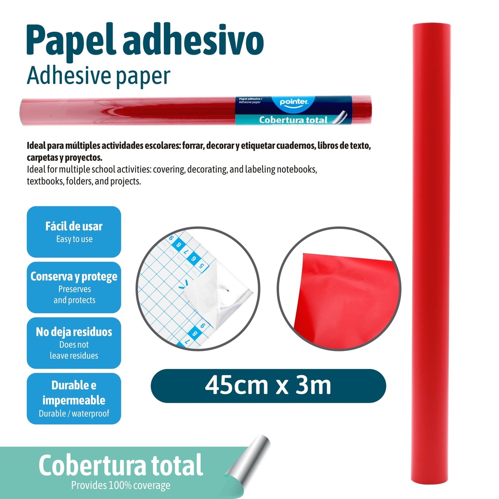 PAPEL ADHESIVO ROJO 3M
