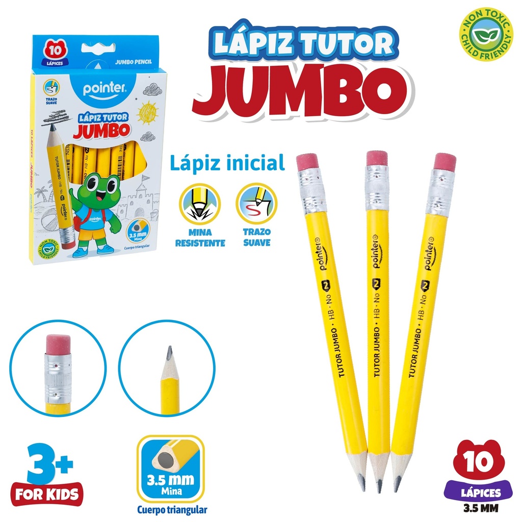 LAPIZ JUMBO TUTOR x10 PAQUETE