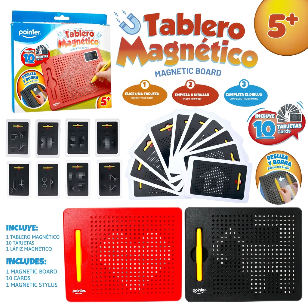 TABLERO MAGNETICO CON LAPIZ Y 10 TARJETAS
