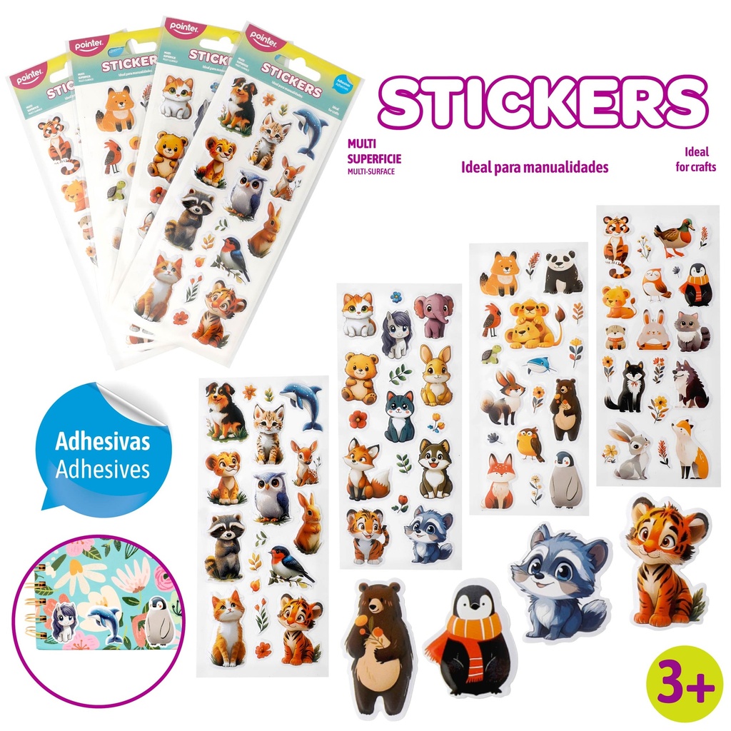 STICKERS ANIMALES TIERNOS