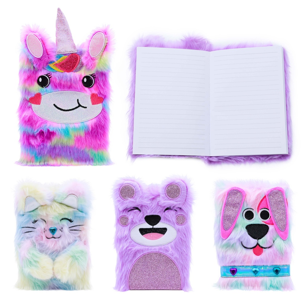 DIARIO PELUCHE UNICORNIO Y ANIMALES
