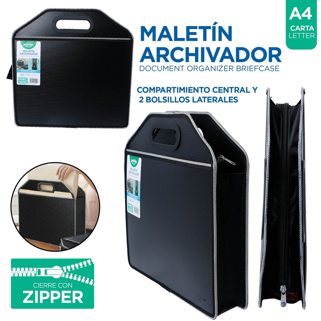 MALETIN ARCHIVADOR A4 CON 2 BOLSILLOS