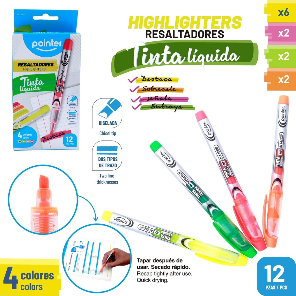 RESALTADOR TINTA LIQUIDA UNIDAD