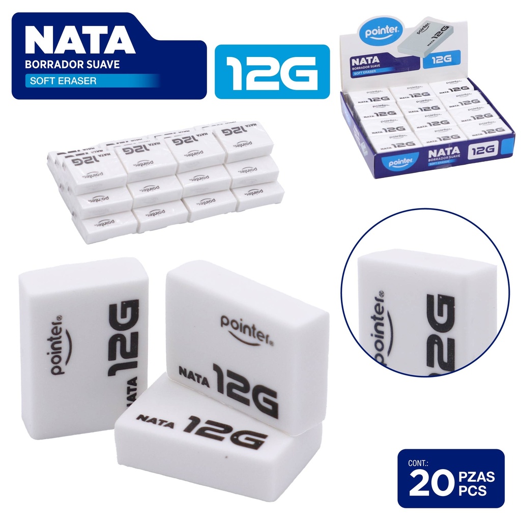 BORRADOR BLANCO 20 PIEZAS