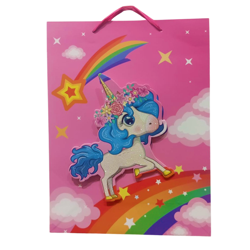 BOLSA DE REGALO GRANDE UNICORNIO ARCOIRIS 