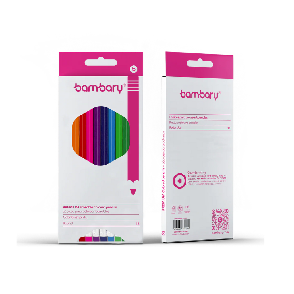 LAPICES DE COLORES BORRABLES REDONDOS x12PZAS
