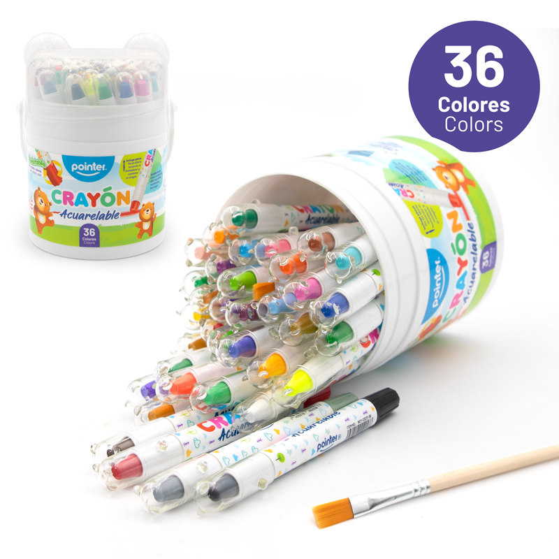 CRAYONES ACUARELABLES x36PZAS + PINCEL