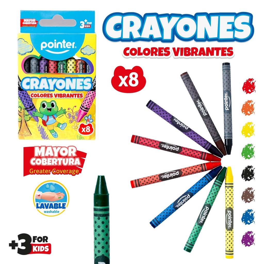 CRAYONES PEQUEÑOS x8 COLORES