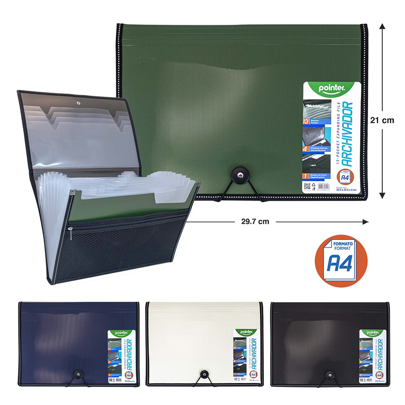 ARCHIVADOR 13 BOLSILLOS CARTA/A4 21x29,7CM