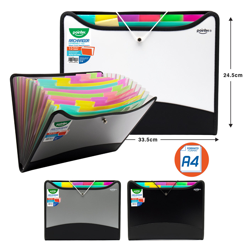 ARCHIVADOR 13 BOLSILLOS CARTA/A4 21x29,7CM