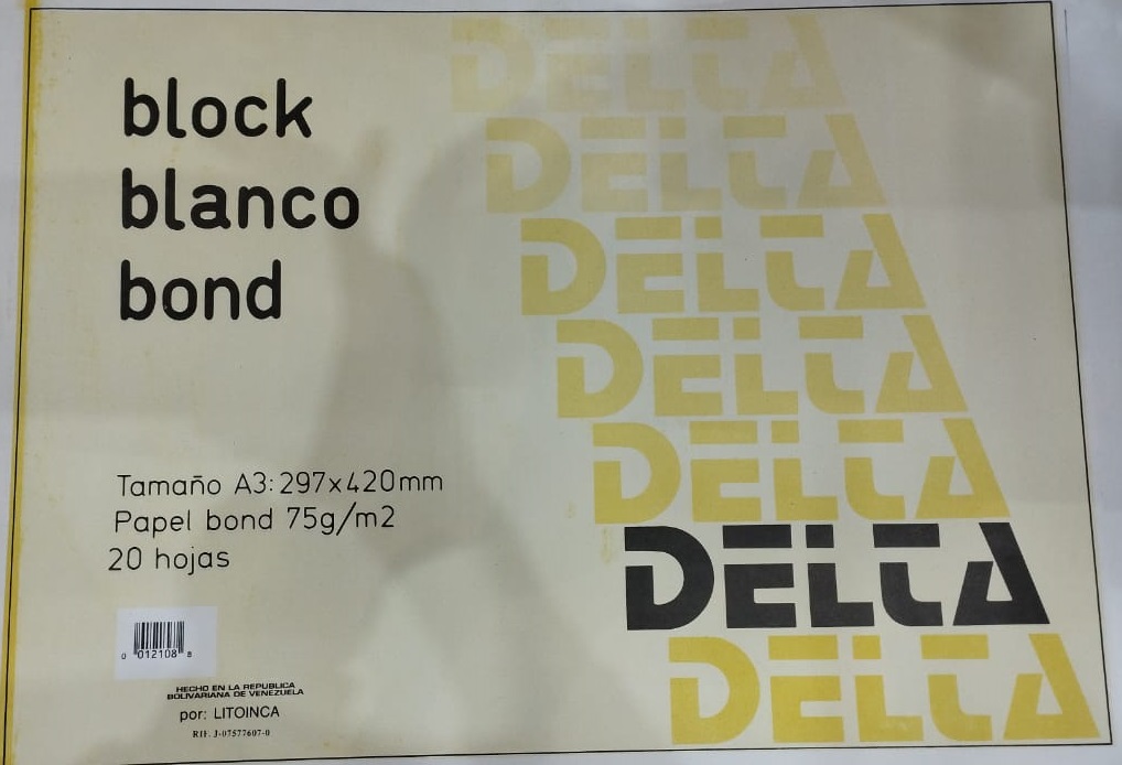 BLOCK BLANCO BOND DELTA AMARILLO DIN/A3 - 20HJ 29,7x42CM