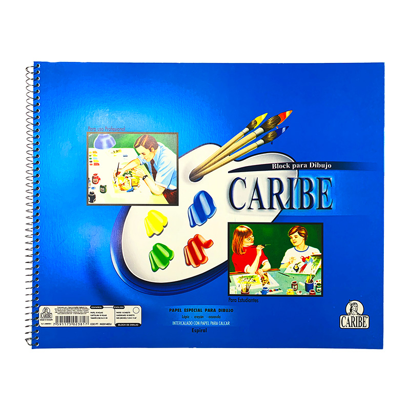 BLOCK DE DIBUJO CON ESPIRAL GRANDE - 34x28CM