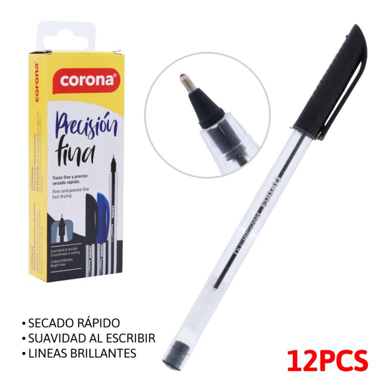 BOLIGRAFO NEGRO PRESICION FINA x12