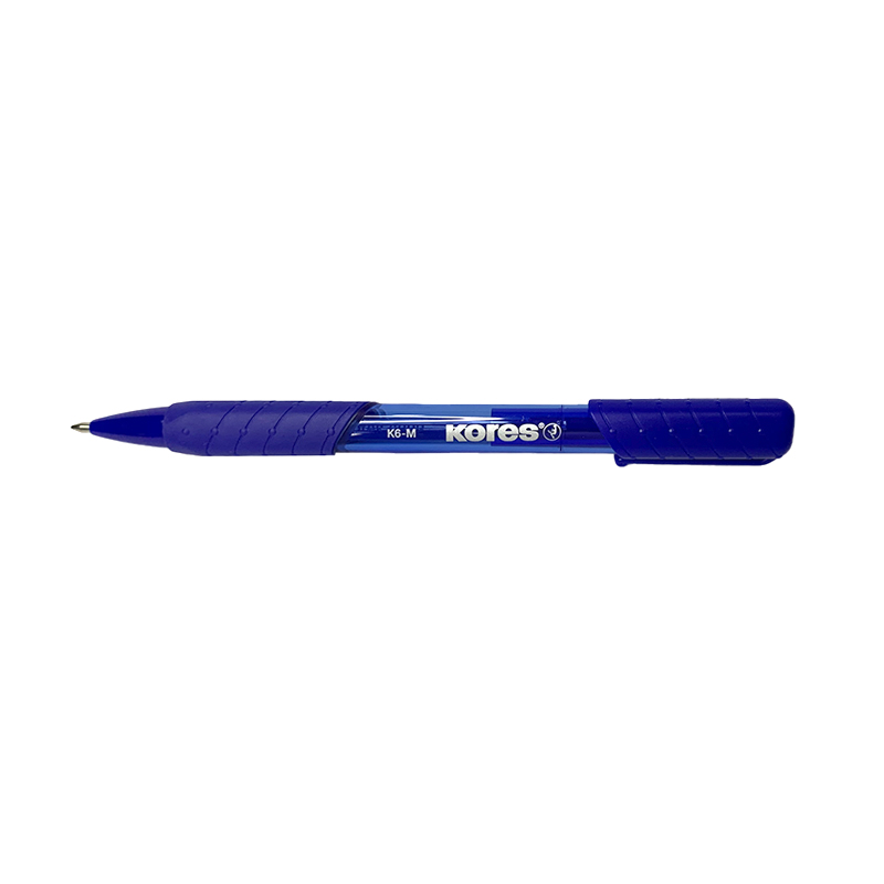 BOLIGRAFO RETRACTIL TRANSPARENTE K6-M AZUL SOFTGRIP