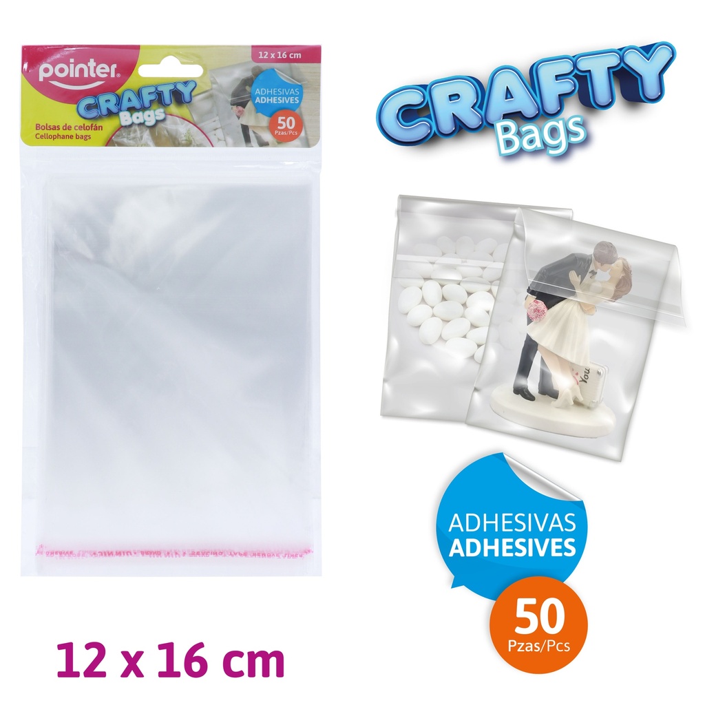 BOLSAS DE CELOFAN ADHESIVAS 16X12CM
