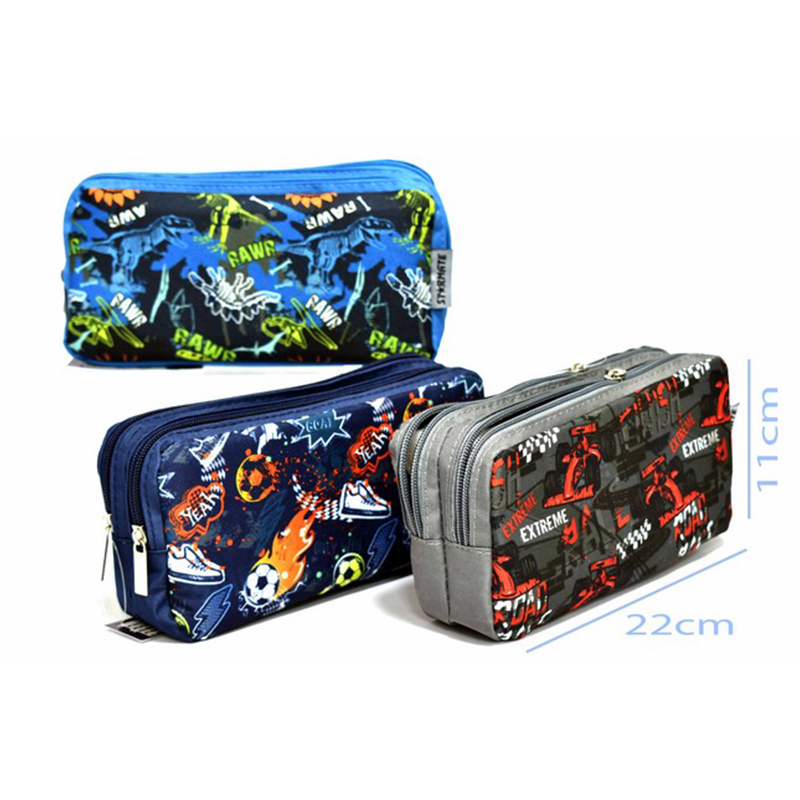 CARTUCHERA DOBLE  22X6X10CM SURTIDOS NIÑOS