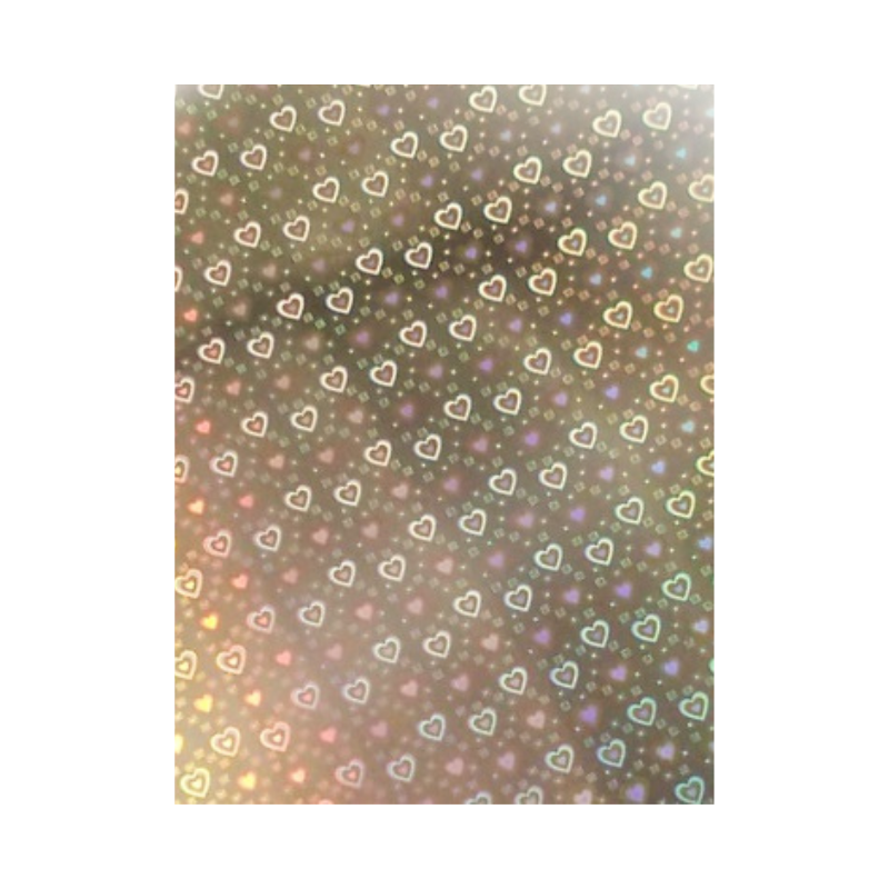 CARTULINA DOBLE FAZ HOLOGRAFICA ROJO CORAZONES