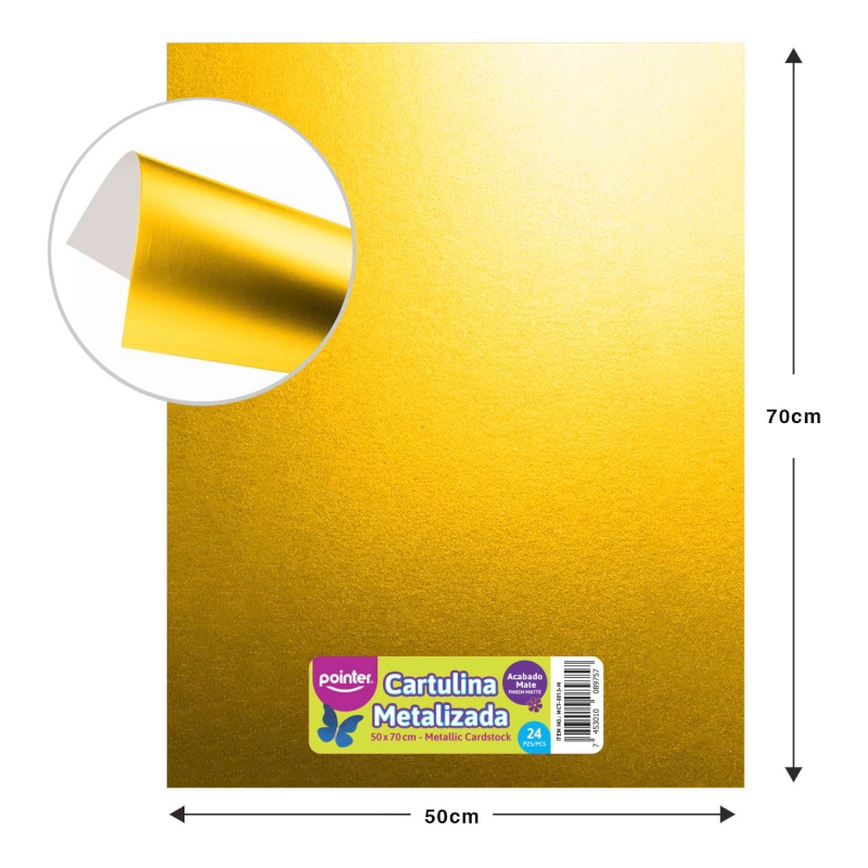 CARTULINA METALIZADA MATE - AMARILLO (50x70CM)