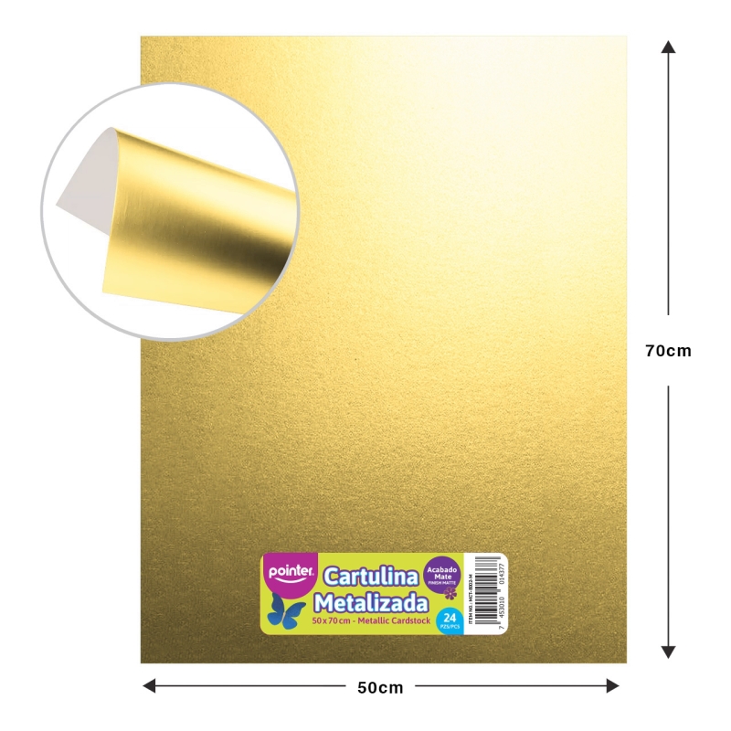 CARTULINA METALIZADA MATE - DORADO (50x70CM)
