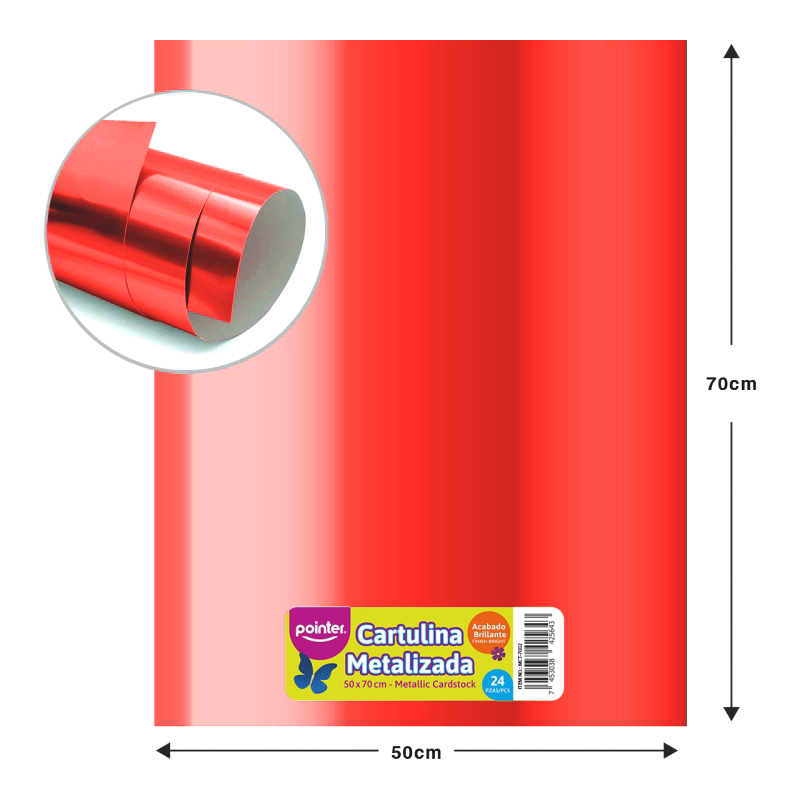CARTULINA METALIZADA - ROJO (50x70CM)