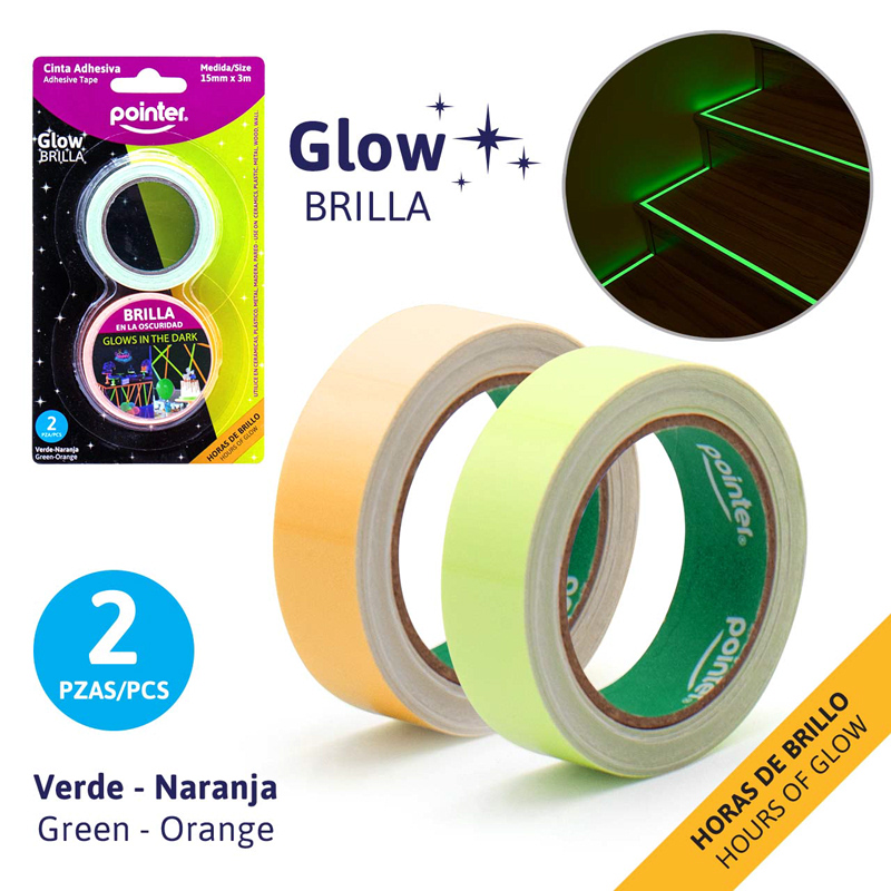 CINTA ADHESIVA LUMINISCENTE - 15MM x 3M