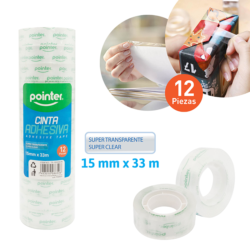 CINTA ADHESIVA TRANSPARENTE - 1,5Cm x 33Mts