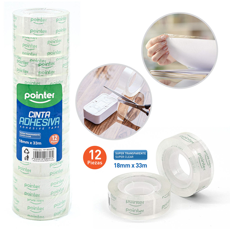 CINTA ADHESIVA TRANSPARENTE 1,8Cm x 33Mts