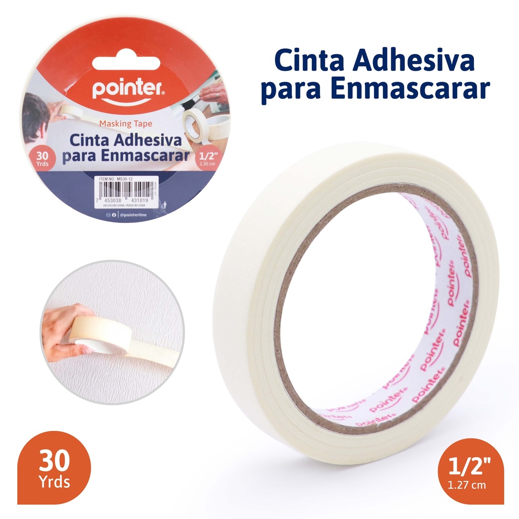 CINTA ADHESIVA PARA ENMASCARAR - 1,25Cm x 27Mts