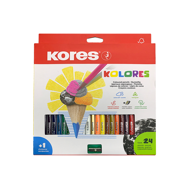 COLORES TRIAGULARES x24PZS+SACAPUNTAS