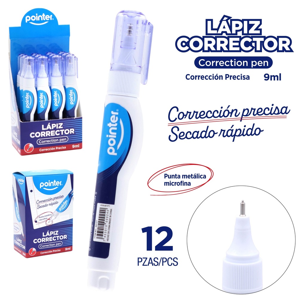 CORRECTOR LIQUIDO TIPO LAPIZ - 9ML