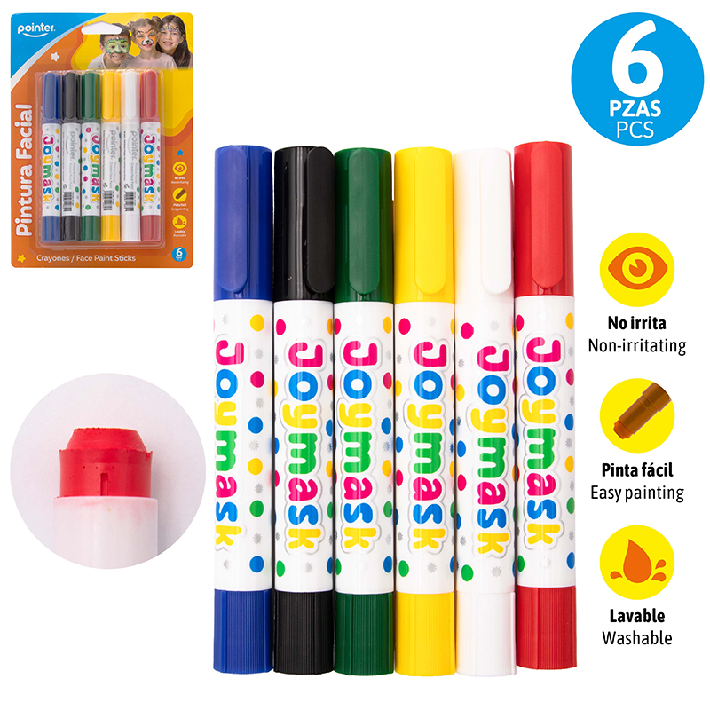 CRAYONES DE PINTURA FACIAL x6PZAS