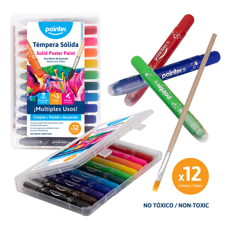 TEMPERA SOLIDA x12 COLORES