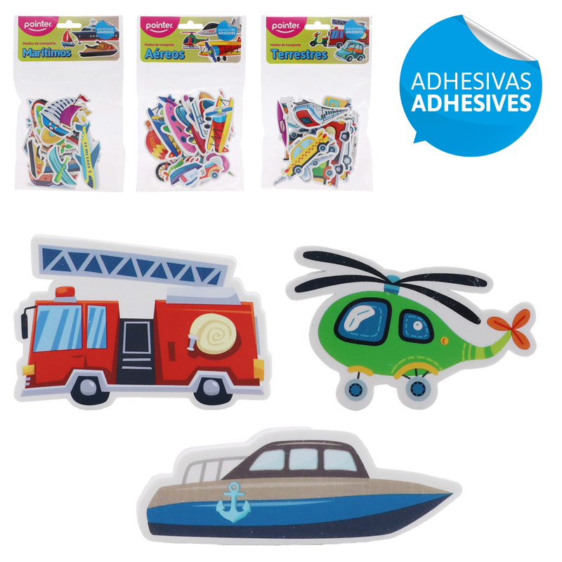 FIGURAS DE FOAMI ADHESIVAS (MEDIOS DE TRANSPORTE)