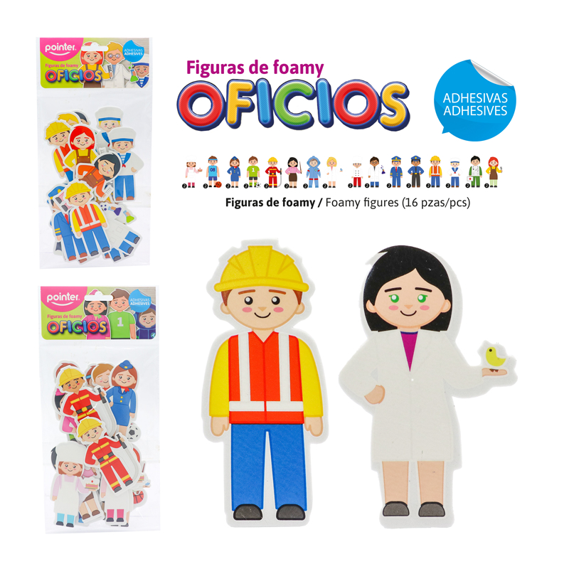 FIGURAS DE FOAMY ADHESIVAS (OFICIOS) - x16PZAS