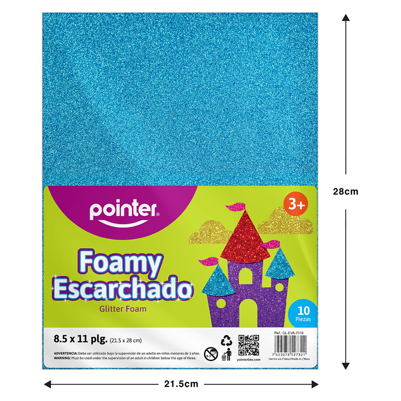FOAMI ESCARCHADO AZUL CELESTE CARTA (20X30CM)