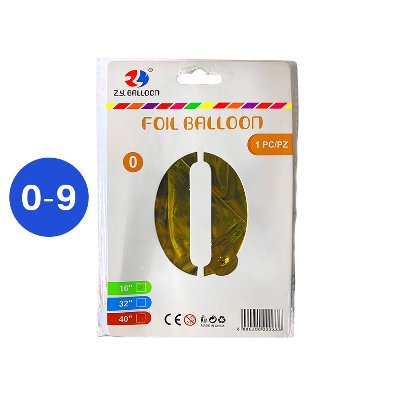 GLOBOS NUMEROS TALLA 16 